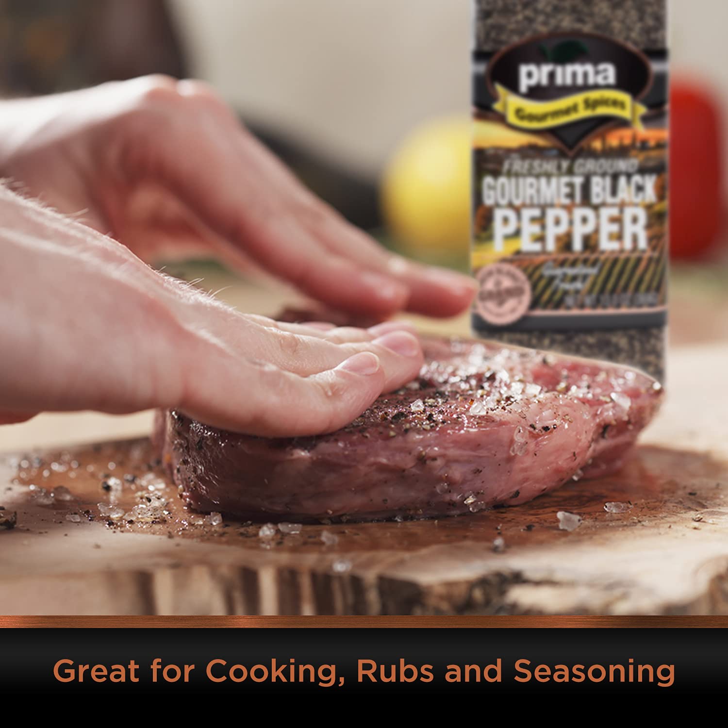 Prima Spice Premium Freshly Ground Coarse Black Pepper(BOLD FLAVOR) 13 Ounce 18-24 Mesh Size - Great for Cooking, Rubs and Seasoning, 13 Ounce (Pack
