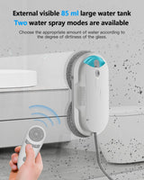 HIXZAP Window Cleaning Robot - Double Helix 4800-6400Pa Suction, Dual Ultrasonic Spray, 85ml Tank, Edge Detection, Anti-Drop, 3 Cleaning Modes