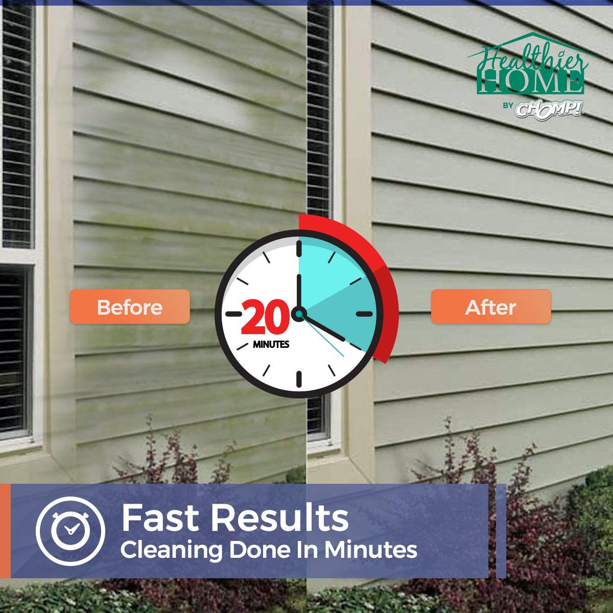 CHOMP! World’s Best Gutter Cleaner: Ultimate Gutter Cleaning Solution for All Types of Rain Gutters, Siding and Metal Trim - Instantly Clean Black