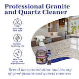 Marblelife Granite & Quartz Cleaner Kit, Ready-to-Use 32 oz Spray Cleaner + 4 oz Concentrate Refill, Daily Quartz & Granite Countertop Cleaner