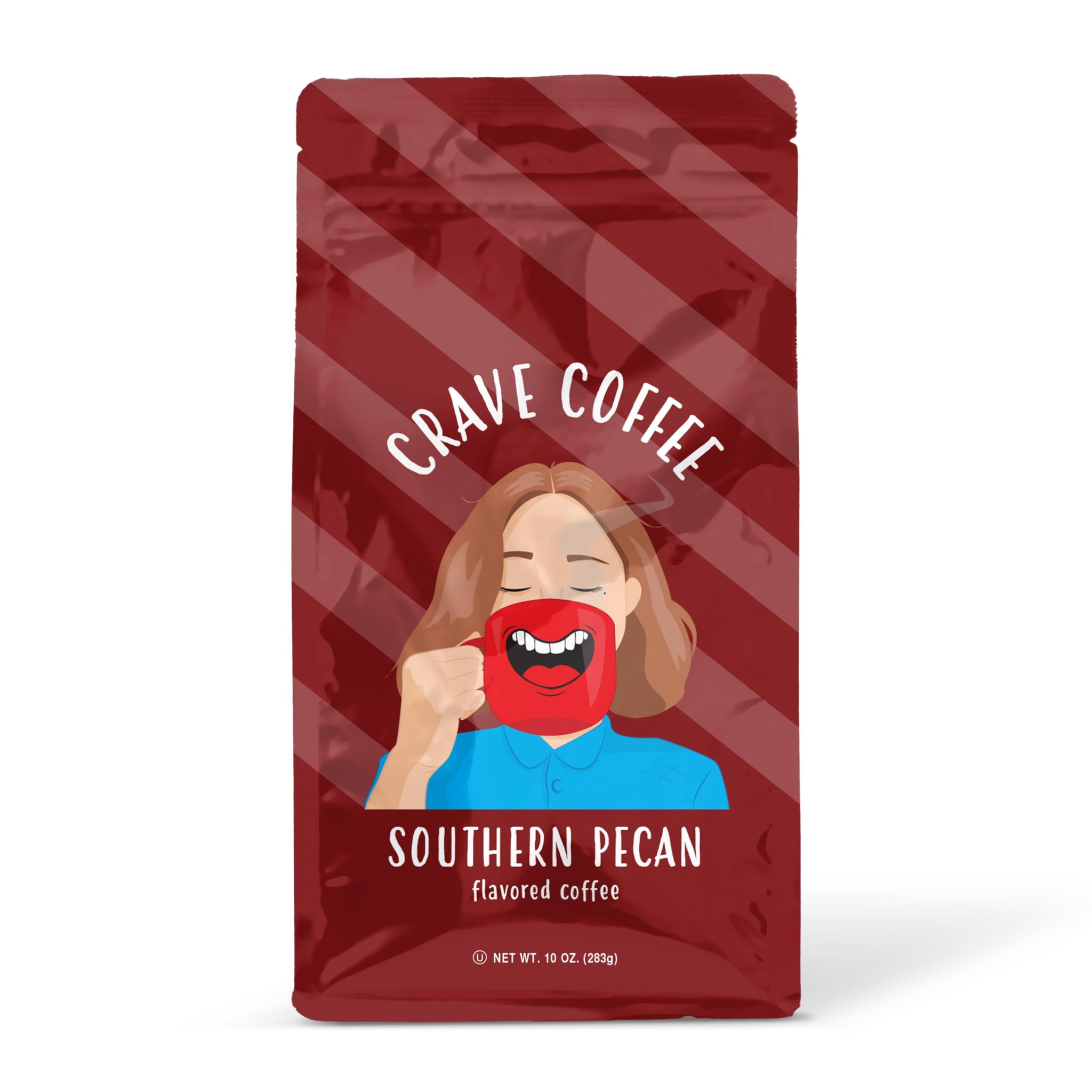 Crave Beverages Flavored Ground Coffee Bag, Southern Pecan - Flavorful and Fun Brew, Made with 100% Arabica Beans - Flavor Enhanced, 10 Oz