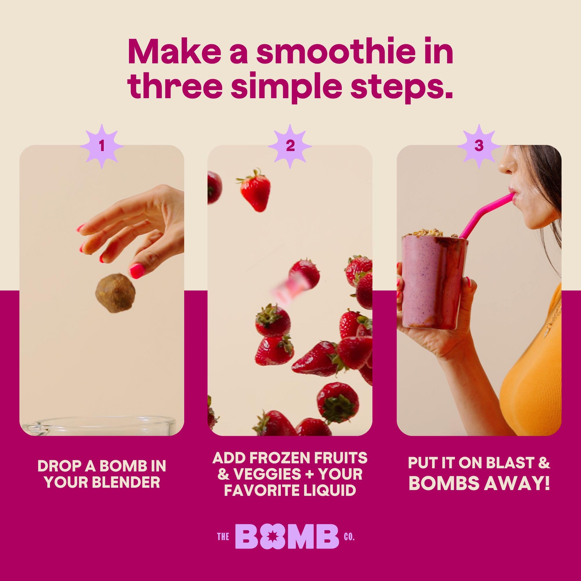 The Bomb Co. Blender Bomb, Get up & Goji, Superfood Smoothie Mix With Goji Berries, Hemp, Flax, Chia Seeds & Amino Acids, Gluten Free, High Fiber, 10