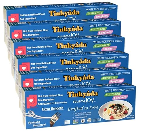 Tinkyada White Rice Spaghetti Pasta, 16 oz (6 Pack) - Gluten Free Dry Pasta Made from White Rice