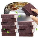 Qovydx 10Pcs Carborundum Sponge Nano Emery Sponges Pot Clean Brush Rust Eraser Grit Scouring Pads Pot Cleaning Pads with Carborundum for Quickly