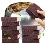 Qovydx 10Pcs Carborundum Sponge Nano Emery Sponges Pot Clean Brush Rust Eraser Grit Scouring Pads Pot Cleaning Pads with Carborundum for Quickly