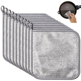 PXIRQ 10-Pack Non Scratch Wire Dishcloths - 7.87"x7.87" Multipurpose Steel Dishwashing Rags for Wet and Dry, Metal Scrubbing Sponge Pads Towels