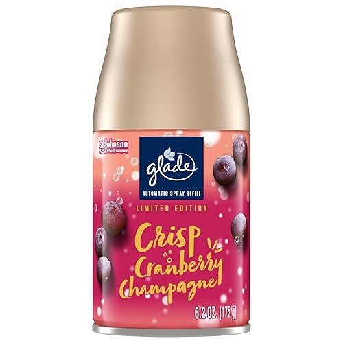 Glade Automatic Spray Refill, Air Freshener for Home and Bathroom, Crisp Cranberry Champagne, 6.2 Oz