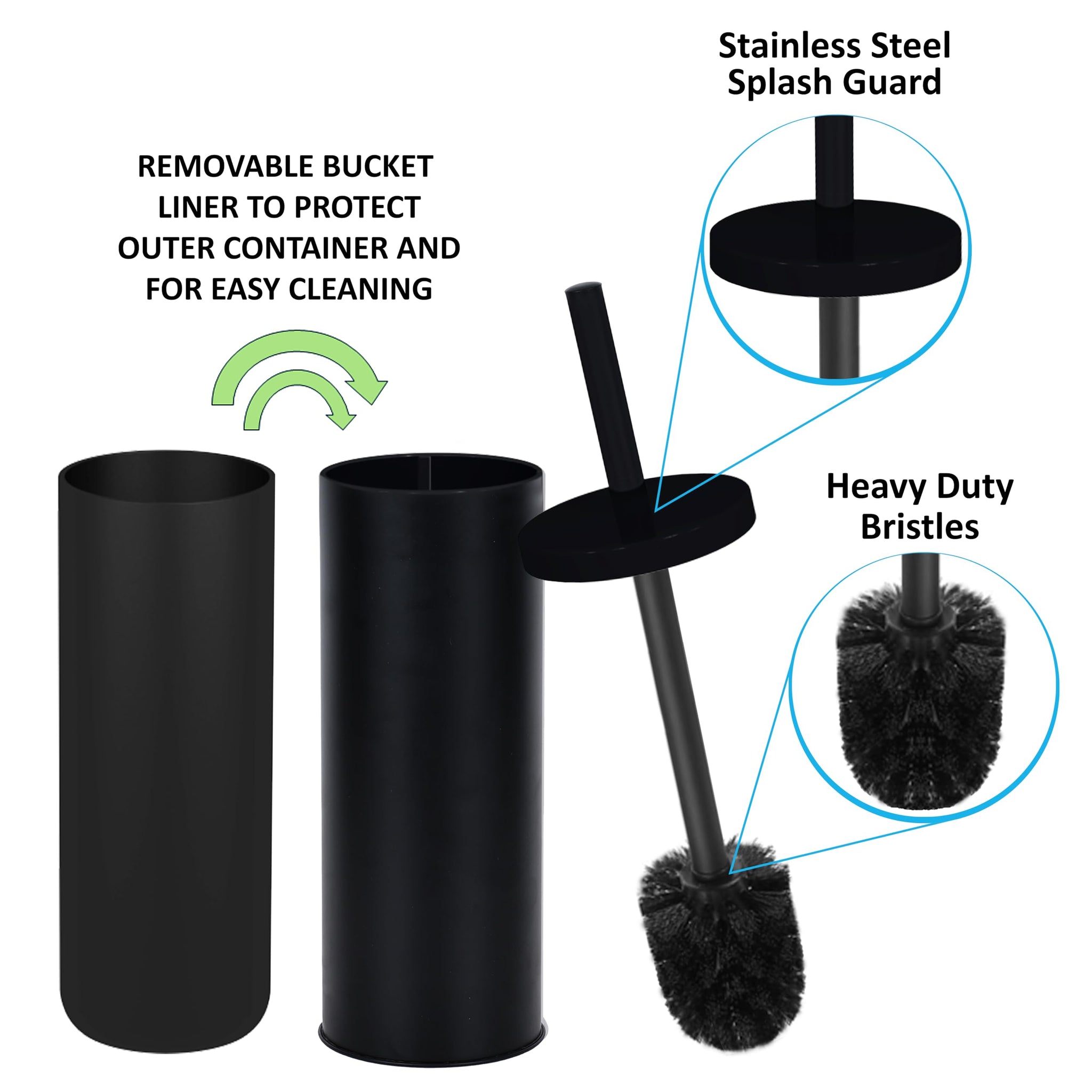 Deep & Sturdy Toilet Bowl Brush with Holder - Durable Scrubbing - Toilet Cleaners - Household Essentials - Silicone Brush - Bathroom Cleaner