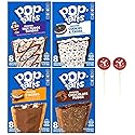 Pop Tart Frosted Toaster Pastries Variety, Hot Fudge Sundae, S'mores, Chocolate Fudge, and Cookies & Creme, 13.5 Ounce (Pack of 4) - with Two Make