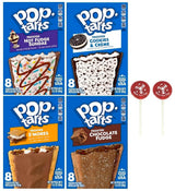 Pop Tart Frosted Toaster Pastries Variety, Hot Fudge Sundae, S'mores, Chocolate Fudge, and Cookies & Creme, 13.5 Ounce (Pack of 4) - with Two Make