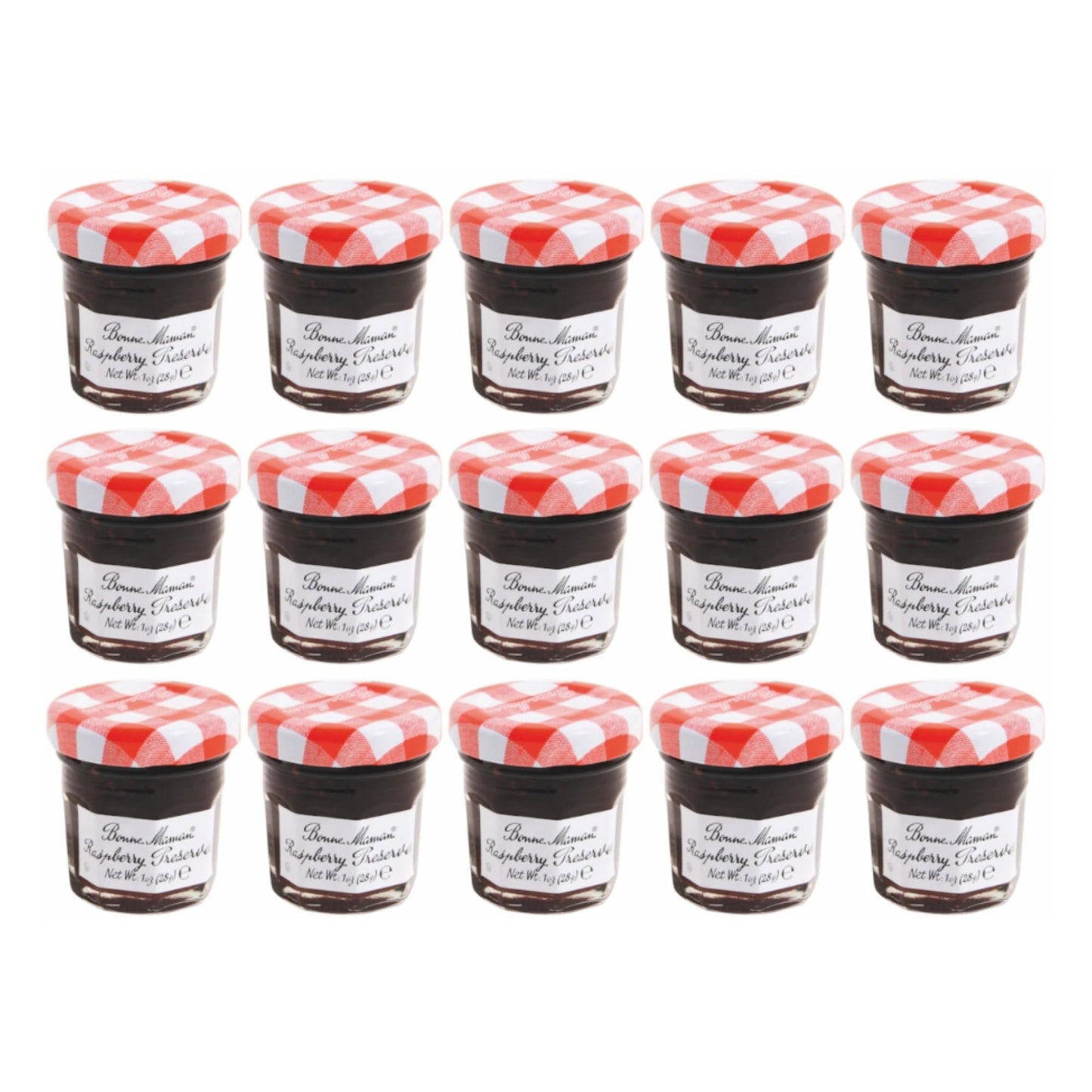 Bonne Maman Raspberry Preserves, 1 Ounce Jars (Pack of 15)