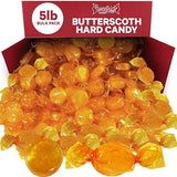 Butterscotch Hard Candy Bulk 5LB Bag - Delicious Sweet Individually Wrapped Butter Scotch Bulk Hard Candies Perfect Blend of Creamy and Sweetness