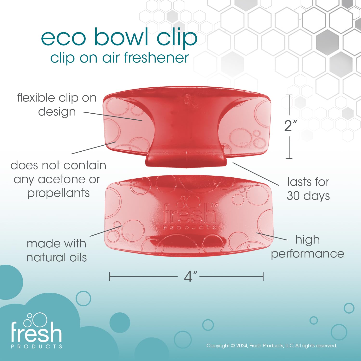 Fresh Products Eco Bowl Clip Air Freshener Versatile Design Toilet Freshener Trash Freshener Chemical Free Natural Oils Discreet Lasts 30 Days Made in