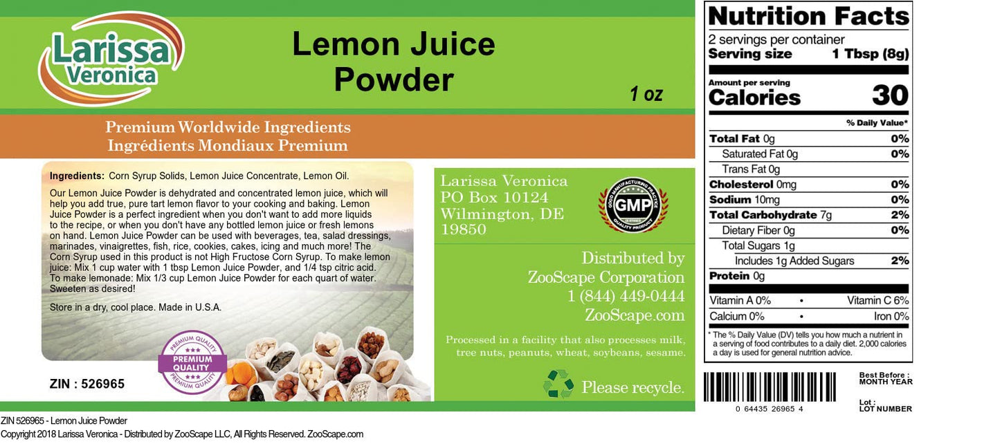 Lemon Juice Powder (1 oz, ZIN: 526965)