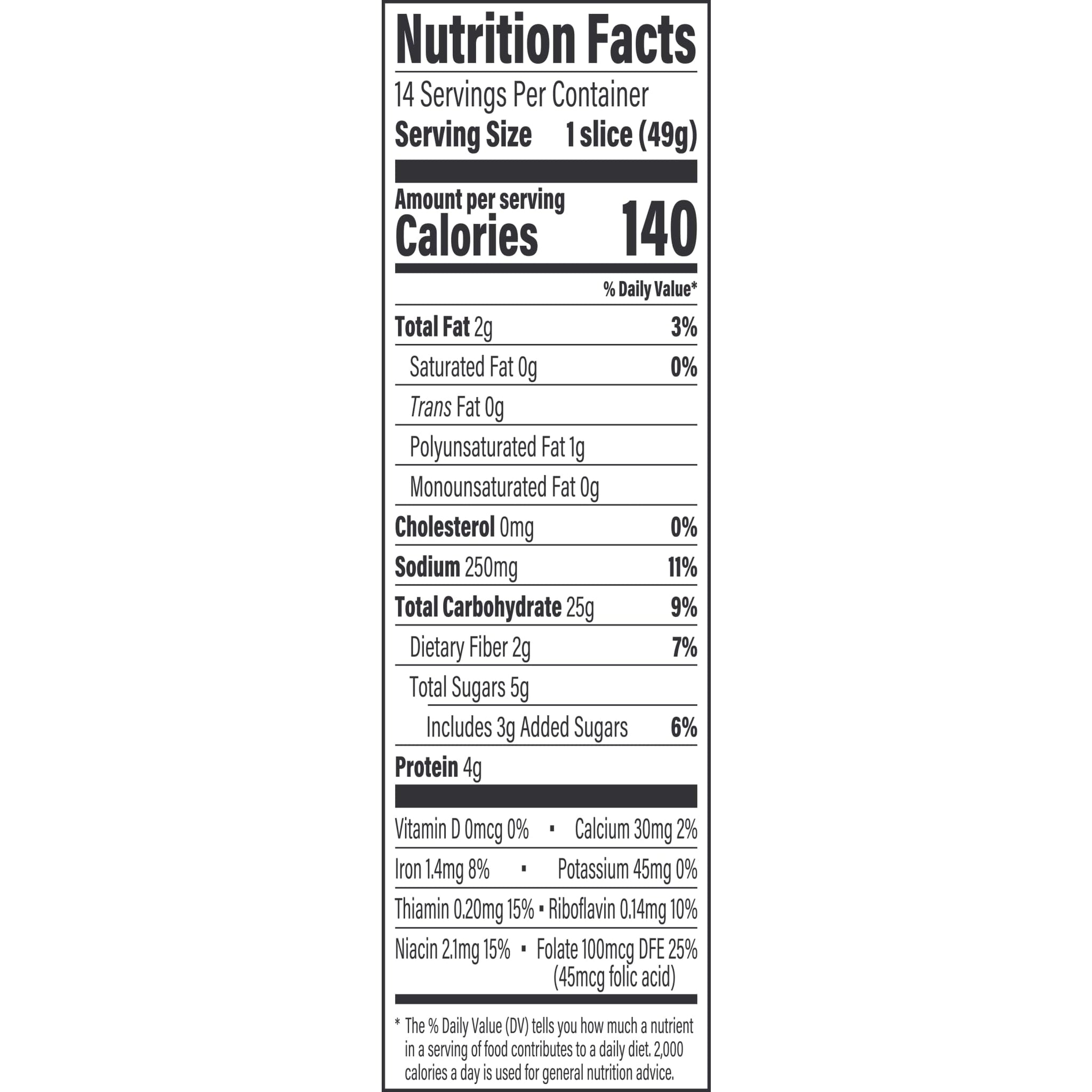 Arnold Country Style Plain Bread, White Bread, 24 oz Bag