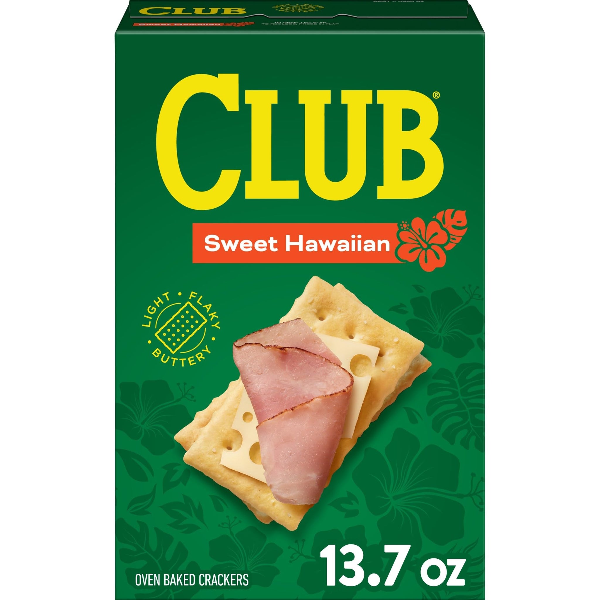 Club Crackers, Lunch Snacks, Snack Crackers, Sweet Hawaiian, 13.7oz Box (1 Box)