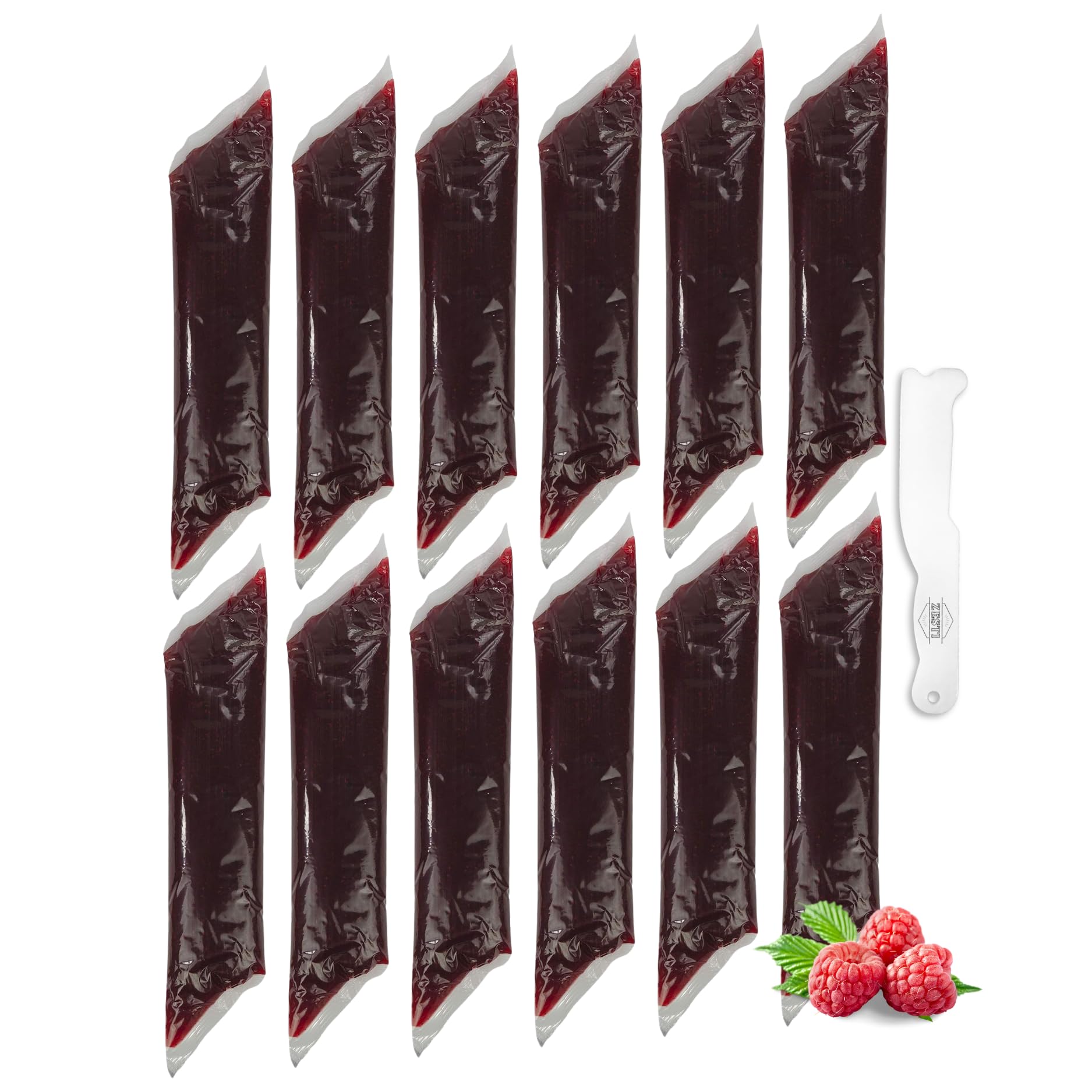 ZESTI Red Raspberry Pie & Pastry Filling, 2 lb Tube with Spatula Knife - No Soak, for Pies, Pastries, Cakes, & Bakeries