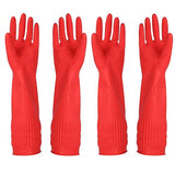 YSLON Rubber Cleaning Gloves Kitchen Dishwashing Glove 2-Pairs And Cleaning Cloth 2-Pack,Waterproof Reuseable.(Small)