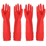YSLON Rubber Cleaning Gloves Kitchen Dishwashing Glove 2-Pairs And Cleaning Cloth 2-Pack,Waterproof Reuseable.(Small)