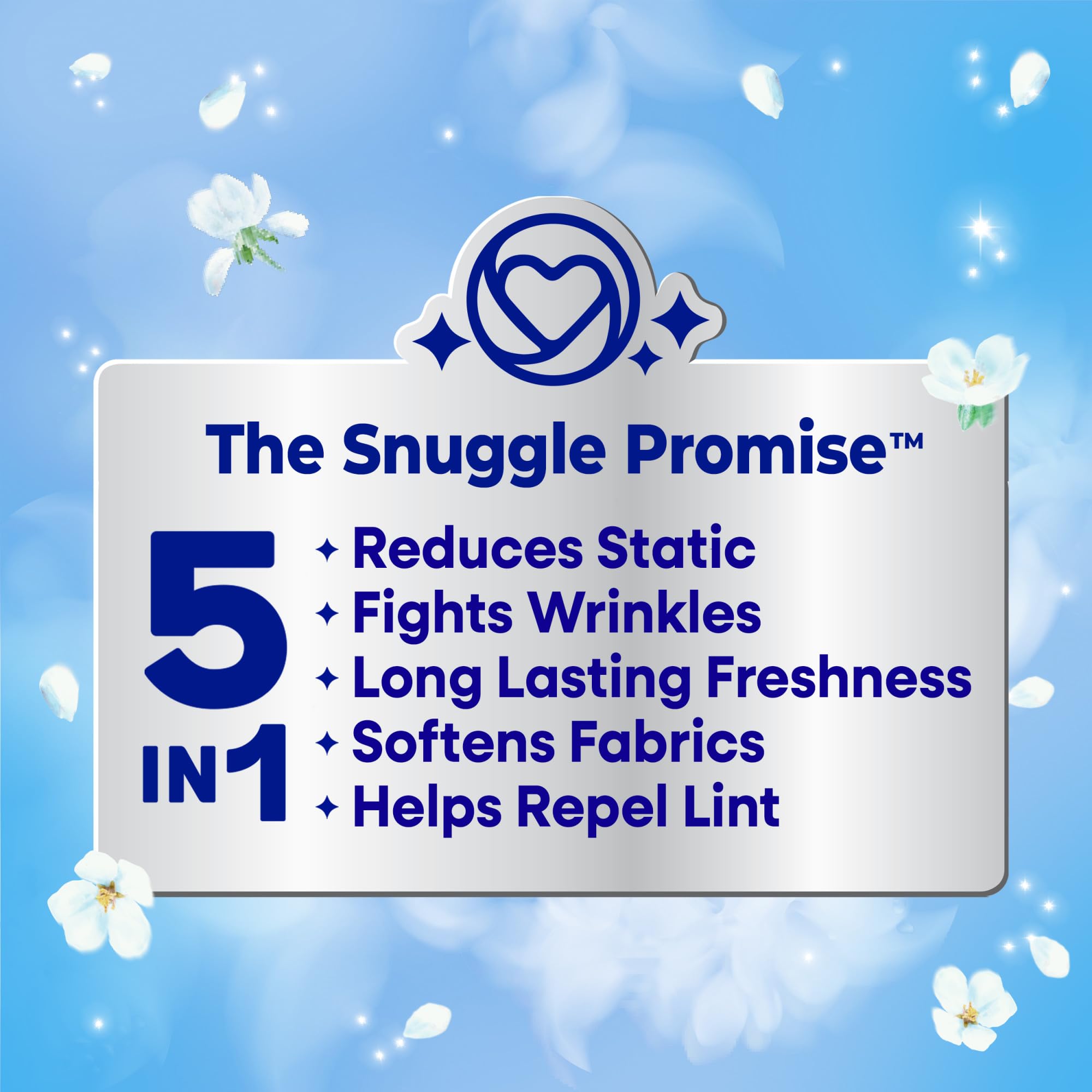 Snuggle Fabric Softener Dryer Sheets, Long-Lasting Fresh & Clean Scent, Softens Fabric, Reduces Static, Fights Wrinkles, Helps Repel Lint & Pet Hair
