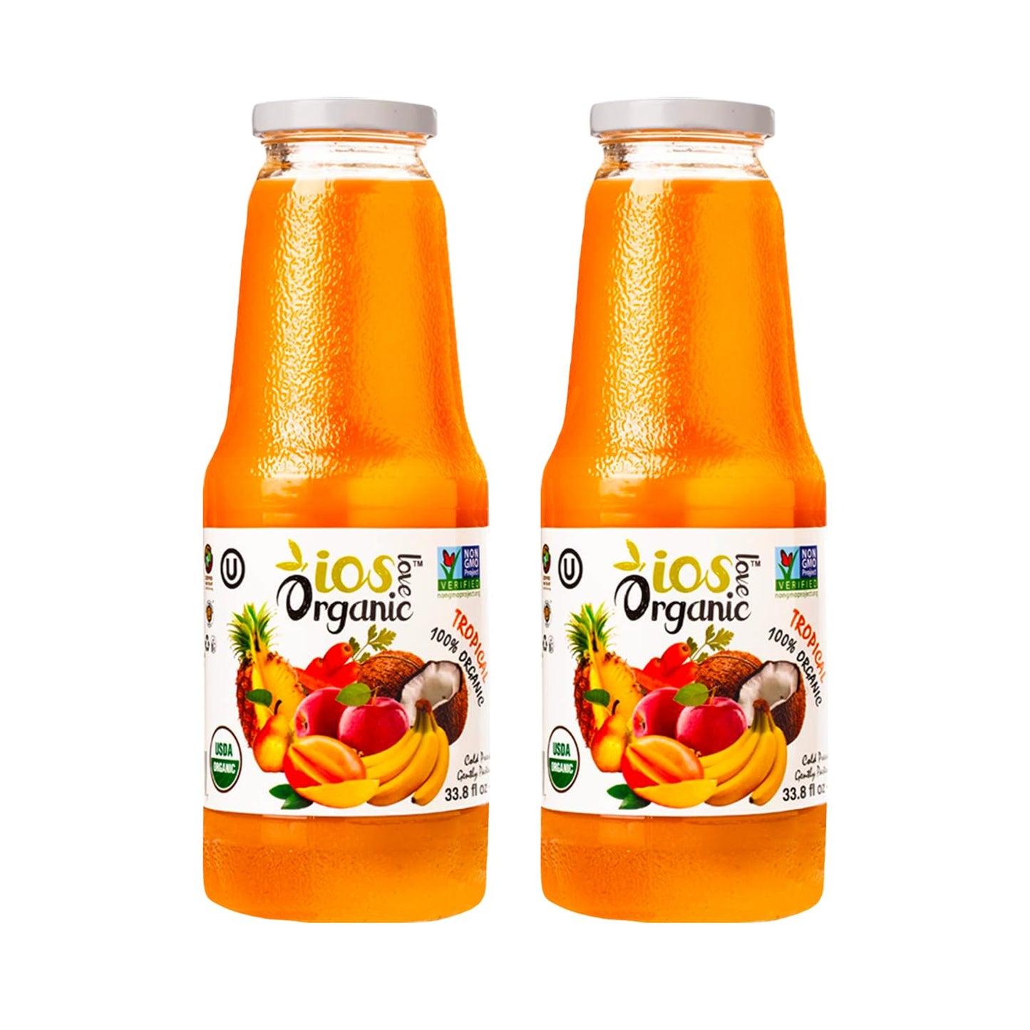 IOS Love Organic Juice - USDA Organic Certified - Cold Pressed, No Added Sugar, No Water, No Artificial Colors, No Preservatives, No Flavors Added, No