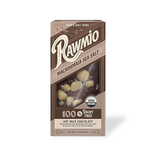 Rawmio Macadamia Sea Salt Bark - 2.12 oz. - Raw, Organic, Vegan, Kosher - Pack of 12