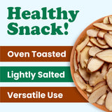 Food to Live Dry Roasted Natural Sliced Almonds with Himalayan Salt, 1.5 Pounds - Unblanched Nuts, Oven Toasted, Lighly Salted, No Oil Added, Perfect