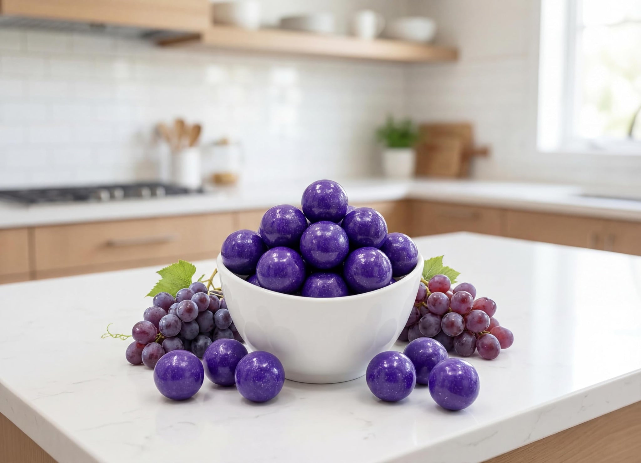 Grape Gumballs 1.5 lb Bag - Purple Bubble Gum Balls, Sweet Fruity Flavor - Bulk for Candy Buffets, Vending Machines, Parties & Snacking