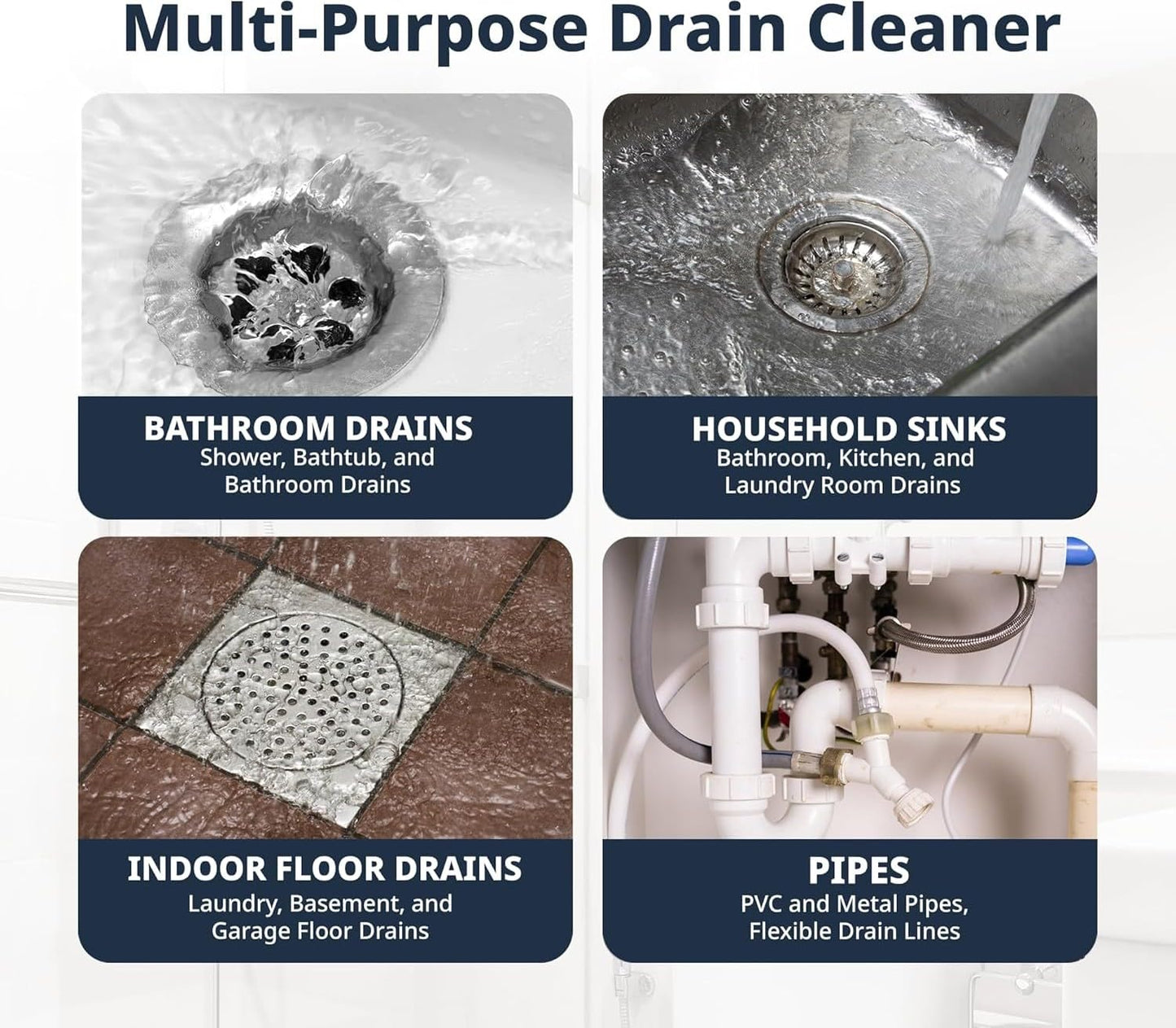 Glug Crystals Drain Opener, Odorless Non-Acid Formula, Non-Fuming Clears Kitchen, Tub, Bathroom and Shower Drains and Most Home Plumbing, 20 oz
