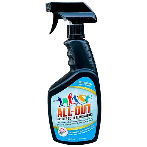 All-Out Sports Odor Eliminator Spray & Deodorizer | Perfect for Smelly Gloves, Hat, Bags, Helmets, Jerseys, Pads, Gear, Shoe & All Other Odors.| Best