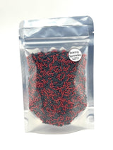 Red and Black Sprinkles for Cake, Cupcake, Cookie Decorations, Ice Cream and Donut Toppings Edible Decorating Baking Supplies - 4 oz package mix