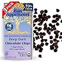 Bon Appesweet Date Sweetened Chocolate Chips - Deep Dark | 8 Ounce (Pack of 3) | Organic, Zero Added Sugar, 70% Cacao, Plant Based, Dairy Free, and Guilt Free!