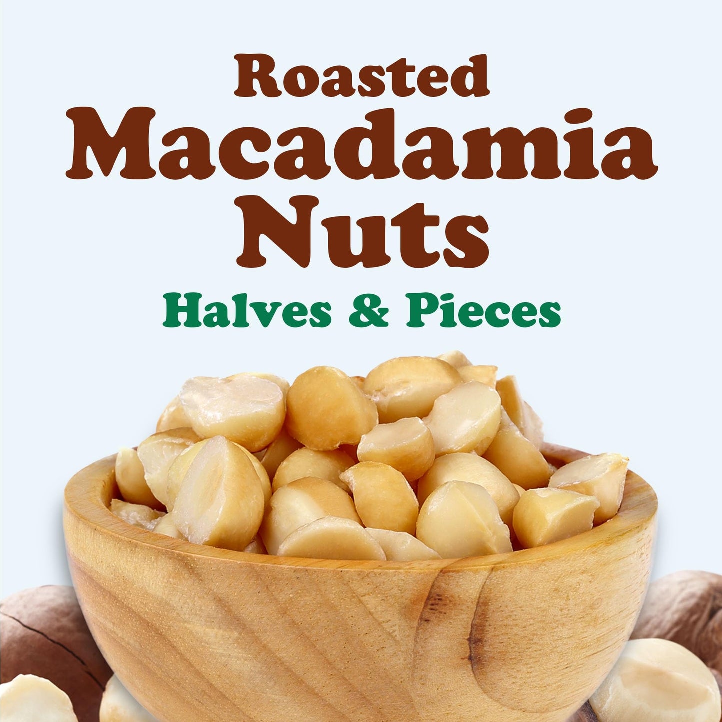 Food to Live Dry Roasted Macadamia Nuts Halves and Pieces, 1 Pound - Oven Toasted Unsalted Snack, Great for Baking and as Topping for Salads, Yogurt