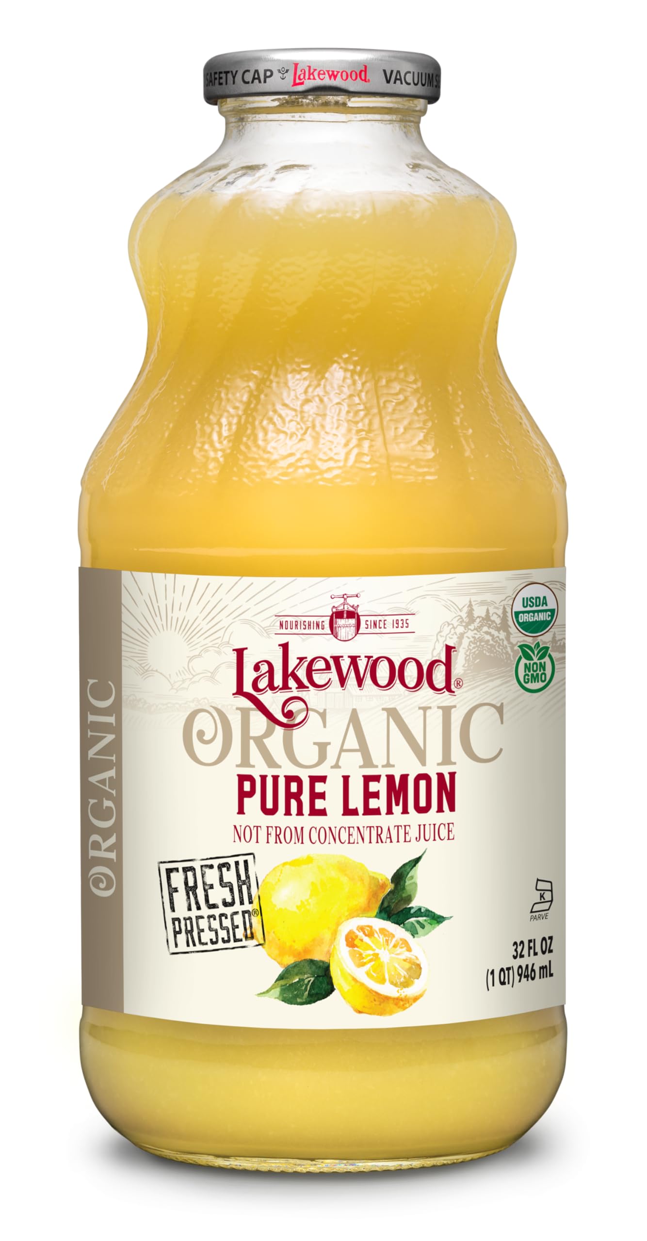 Lakewood Organic Pure Lemon, 32 onzas (paquete de 6)