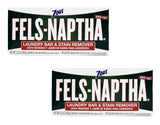 Fels Naptha Laundry Soap Bar & Stain Remover - Pack of 2, 5.0 Oz per bar