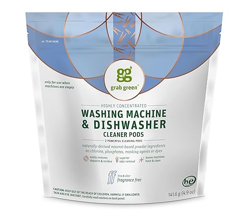 Grab Green Washing Machine Cleaner Pods - Fragrance Free, 2 Cleaning Pods