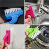 Asltw Swan Neck Cleaning Brush Set, 3 Angled Handle Scrub Brushes + 1 Crevice Brush for Window Tracks, Grout, Corners and Tight Spaces, Firm Bristles