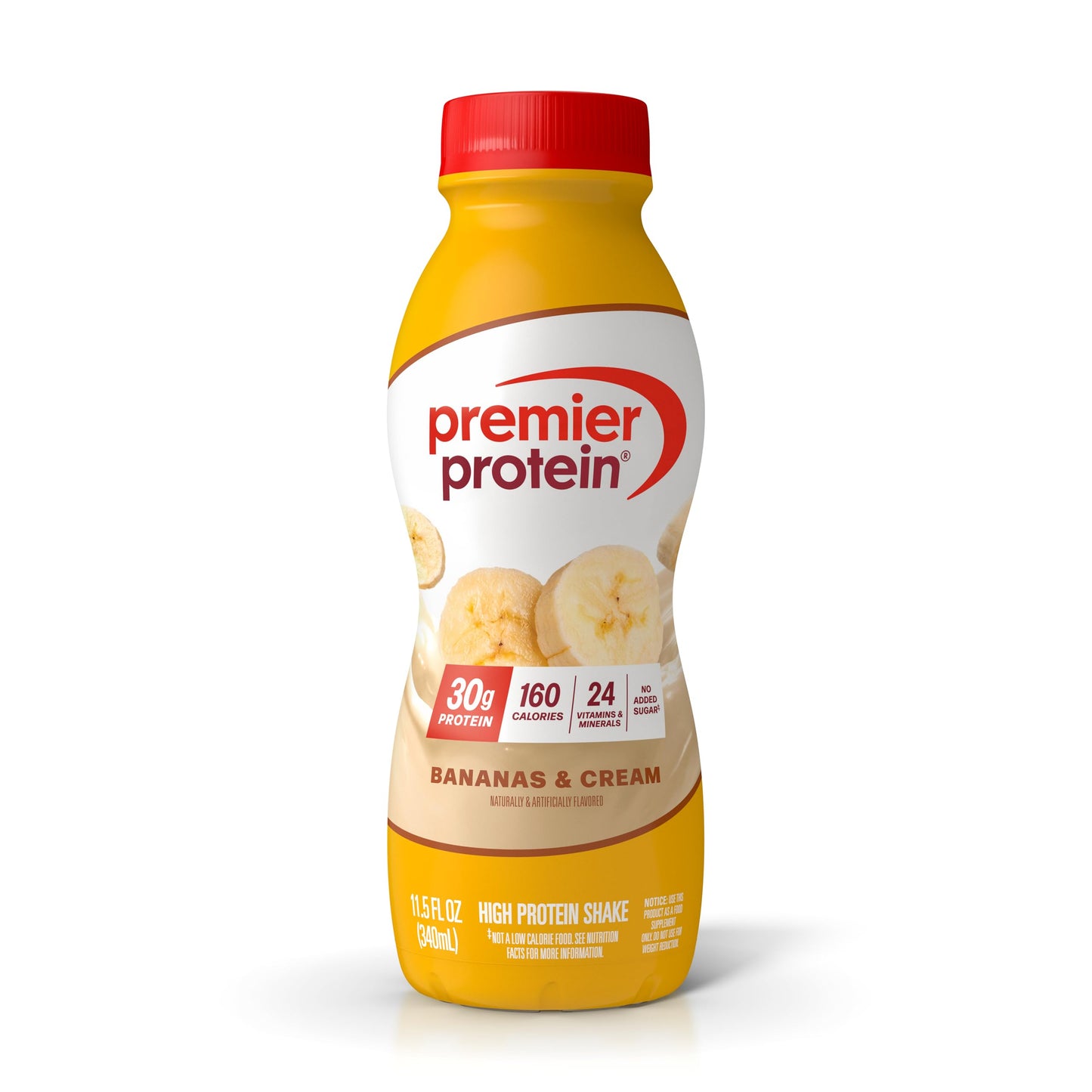 Premier Protein Shake, Bananas & Cream, 30g Protein, No Added Sugar, 24 Vitamins & Minerals to Support Immune Health, 11.5 fl oz, 1 Pack
