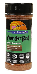 Dizzy Pig Wonder Bird Poultry Seasoning Rub (8oz Shaker) - Seasons 30+lbs of Food - Hand Made in the USA - MSG Free, Gluten Free