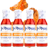Yo Mama’s Foods Keto Buffalo Dipping, Marinade & Wing Sauce - Pack of (4) - Low-Zero Carb, No Sugar Added, Whole30, Paleo, Gluten and Soy Free,