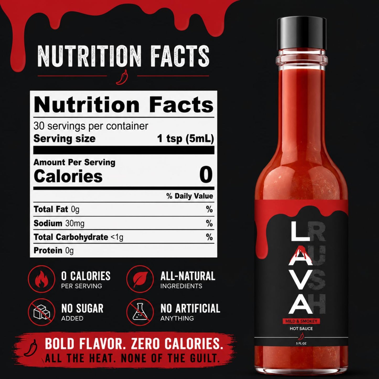 Lava Sauce by Landon Bridges | Smoky & Delicious Hot Sauce | Perfect for Spicy Food Lovers | Gourmet Flavor for Tacos, Wings, BBQ & More |