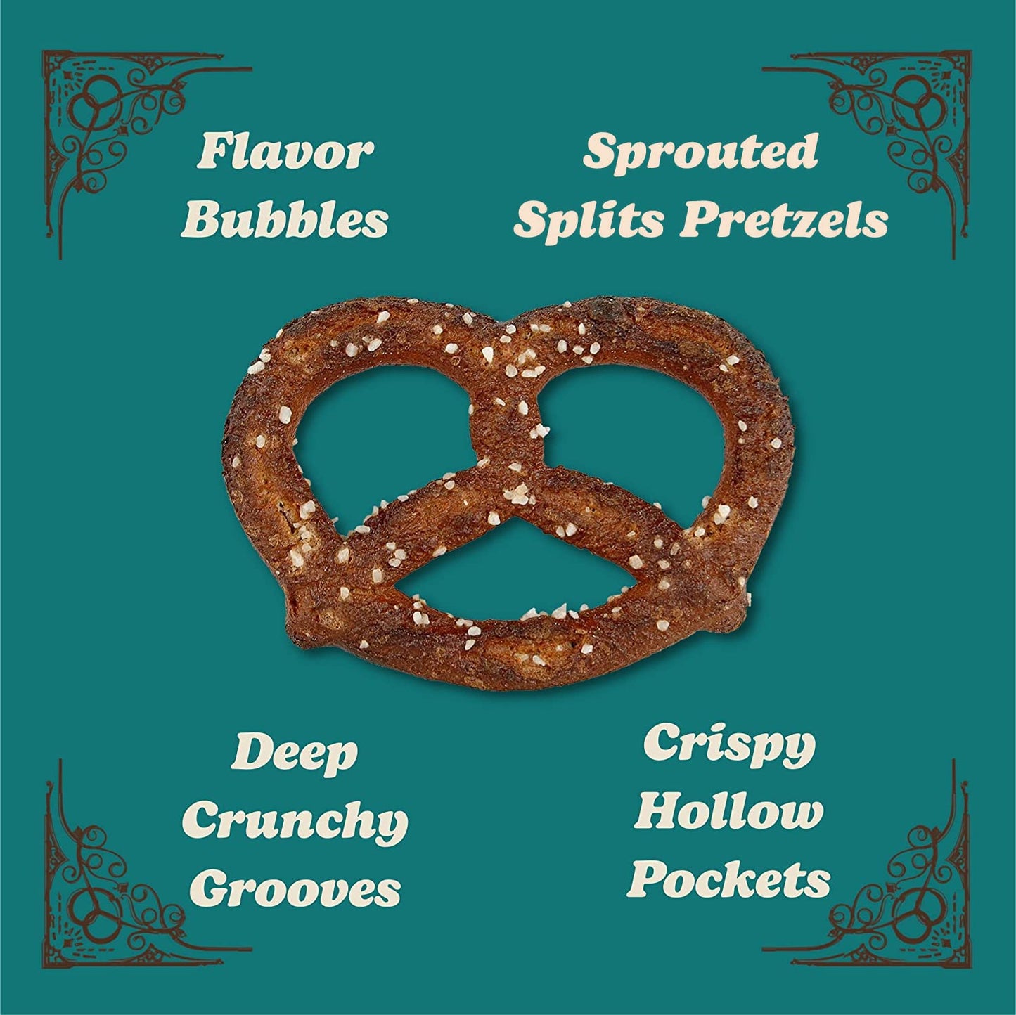 Unique Snacks Sprouted Splits Pretzels, Sprouted Pretzels, Delicious Homestyle Baked Snack Bag, OU Kosher, and Non-GMO Food, No Artificial Flavor, 8