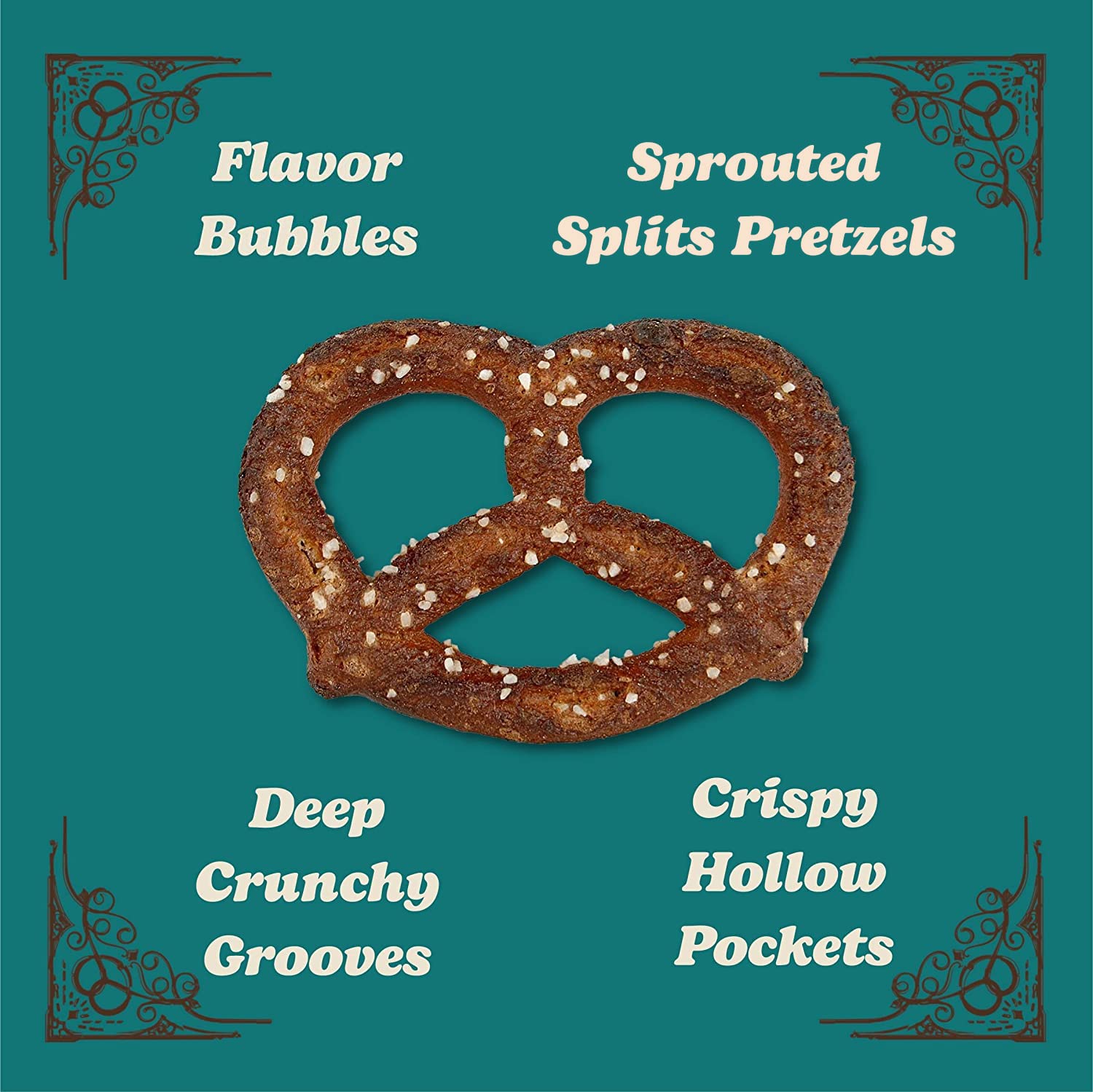 Unique Snacks Sprouted Splits Pretzels, Sprouted Pretzels, Delicious Homestyle Baked Snack Bag, OU Kosher, and Non-GMO Food, No Artificial Flavor, 8