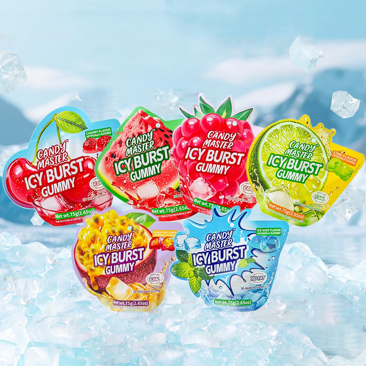 Candy Master Peelable Fruit Gummies mixed flavor 6Pack, 6 Flavors Fun to Peel, Chewy Texture, Halal-Certified Holiday Gifts