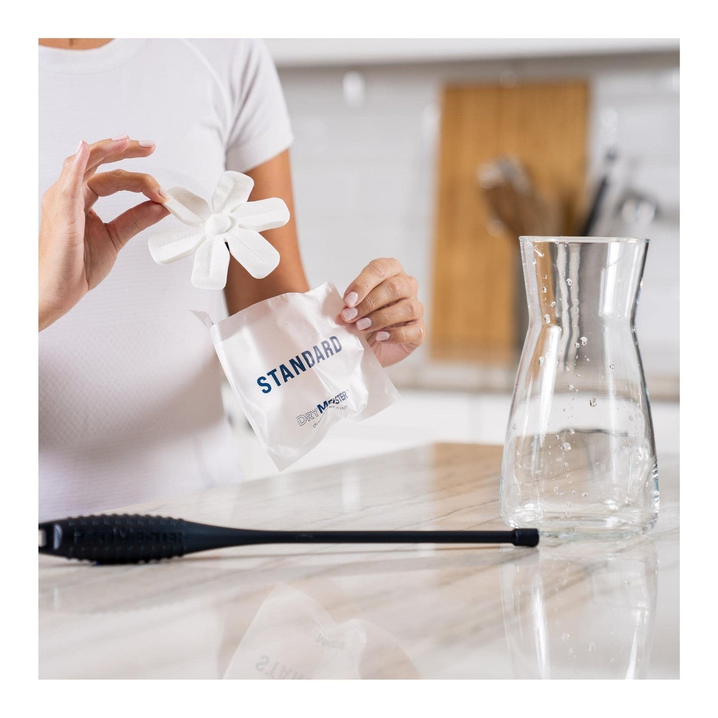Standard Refills - Dries Inside Vases, Water Bottles, Wine Glasses, Hydration Bladders, Travel Mugs, Carafes, Pitchers - Reusable. Wand Sold