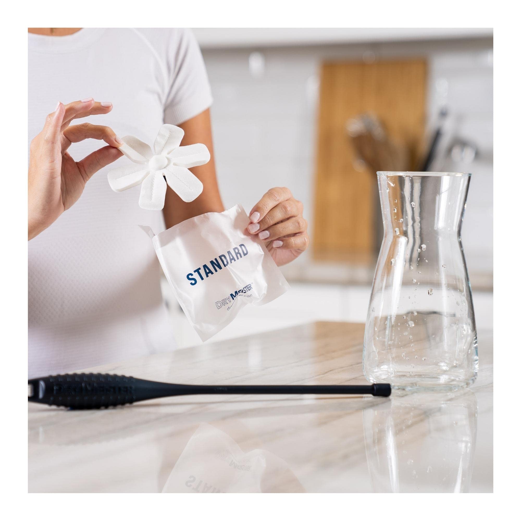 Standard Refills - Dries Inside Vases, Water Bottles, Wine Glasses, Hydration Bladders, Travel Mugs, Carafes, Pitchers - Reusable. Wand Sold