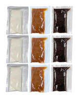 Bits N Things Icing Combo 2 oz. Packets | Chocolate, Vanilla, & Caramel | Gluten-Free & Kosher | Made in America | Dessert Topping & Decoration | 18