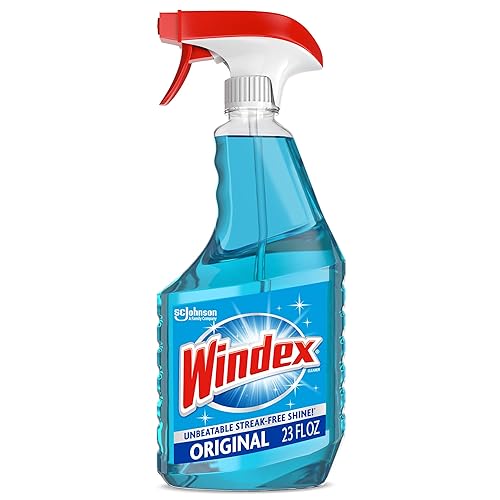 Windex Glass and Window Cleaner Spray Bottle, Bottle Made from 100% Recovered Coastal Plastic, Original Blue, 23 fl oz
