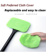 Silence Shopping Microfiber Car Windshield Easy Cleaner, Detachable Handle Brush, Cleaning Tool, Come with 2 Pads Washer Towel and 30ml Spray Bottle