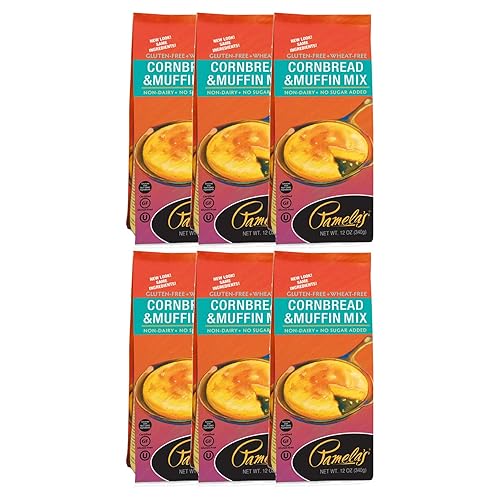 Pamela's Gluten Free Cornbread and Muffin Mix, 12 OZ (Pack of 6)